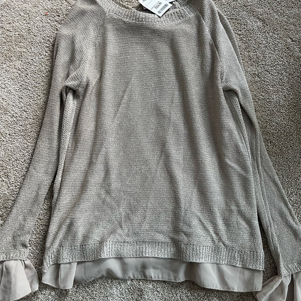 Sioni Light Gray Crew Neck Sweater